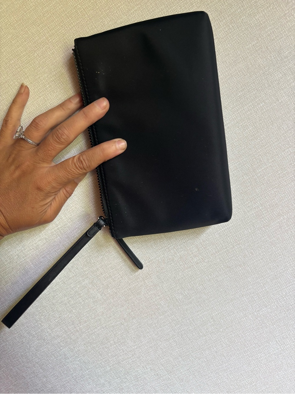 kate spade Black Nylon Wristlet Pouch with Logo Tab - Picture 5 of 5